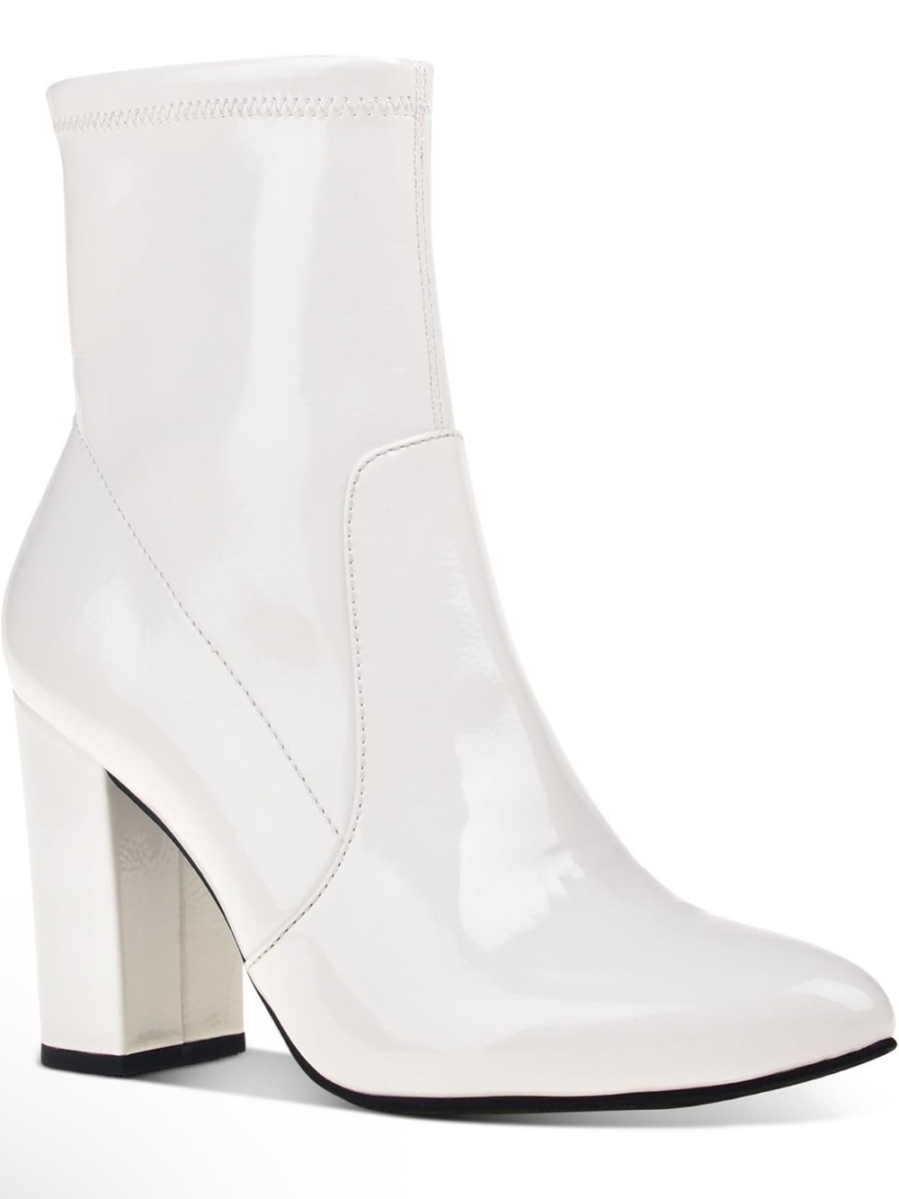 •WILD PAIR• “Becci” Patent Zipper Block Heel Booties >> Size 12 NIB